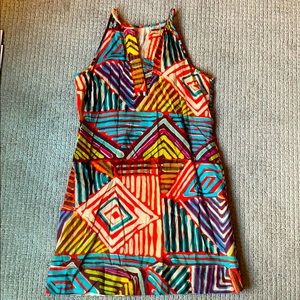 High neck patterned dress